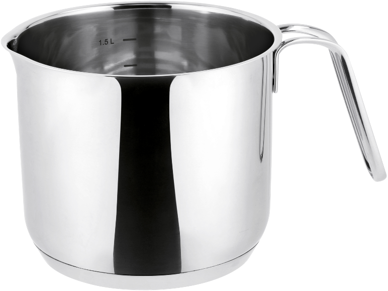 Мерителна кана от неръждаема стомана с дръжка и маркировка 1,5 L.