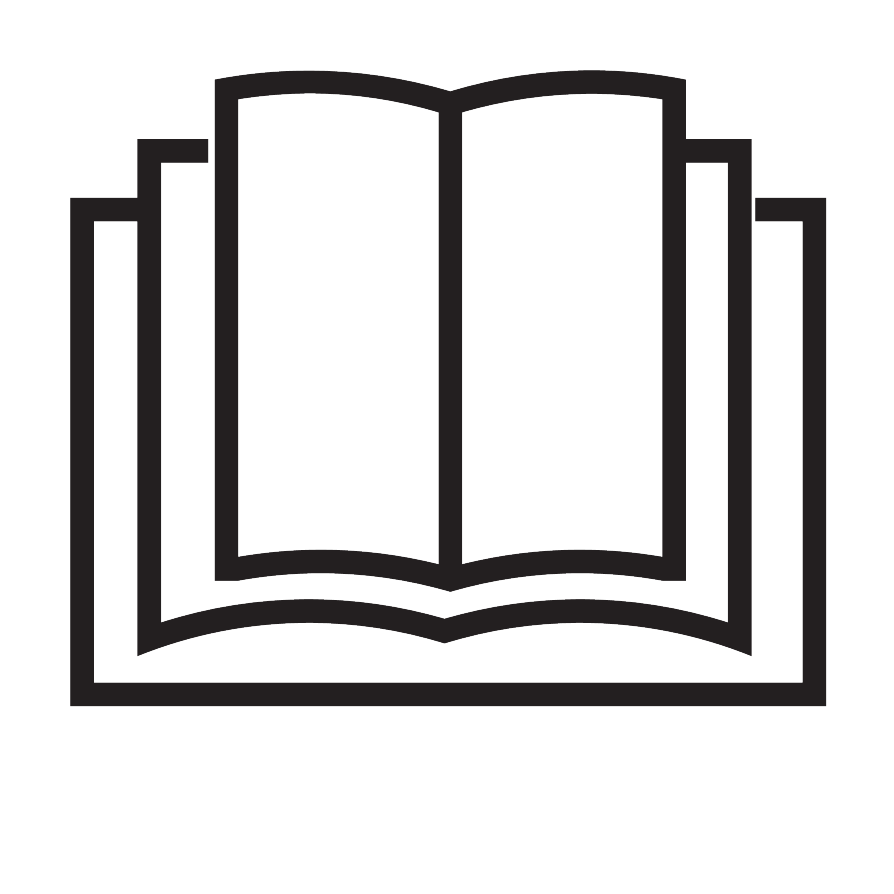 Икона на няколко отворени книги, подредени една върху друга.
