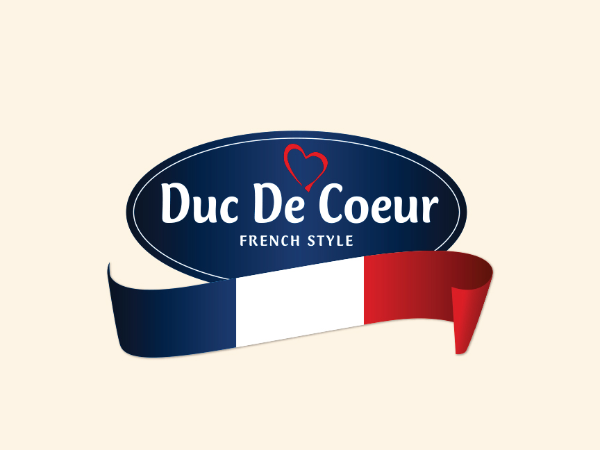Логото на Duc De Coeur с френски флаг и надпис 'Френски стил'.