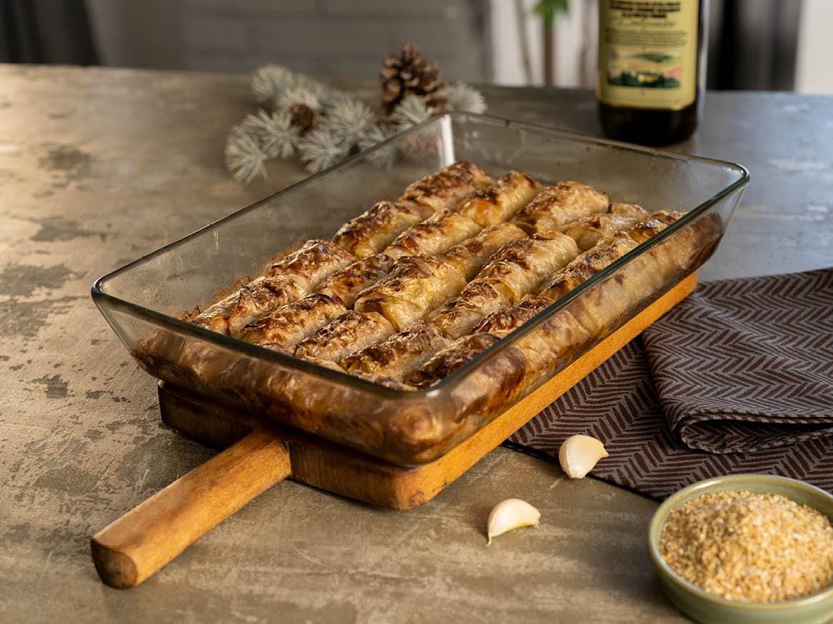 Сарми в стъклена тава.