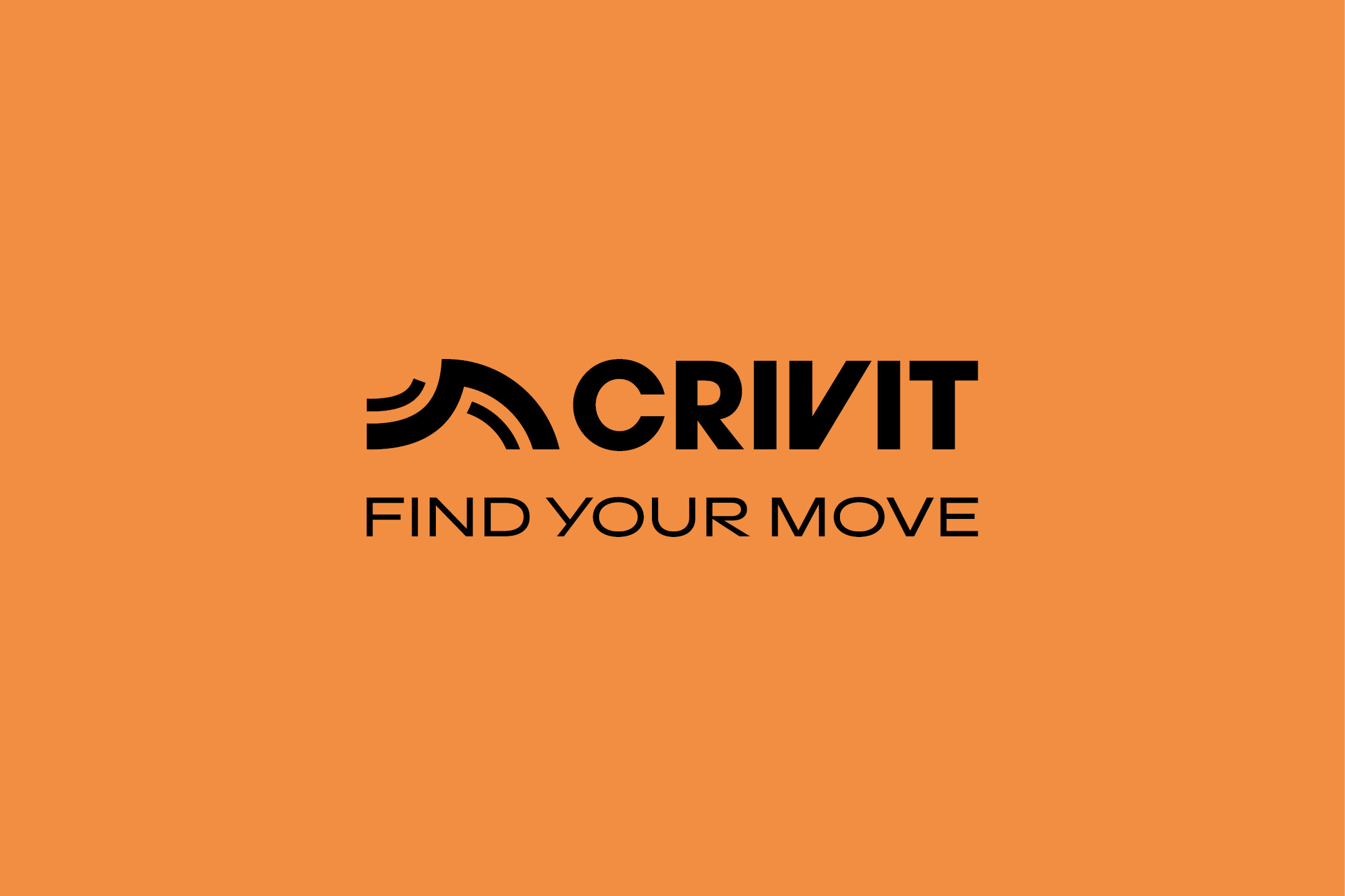 Лого с надпис „CRIVIT FIND YOUR MOVE“ на оранжев фон.